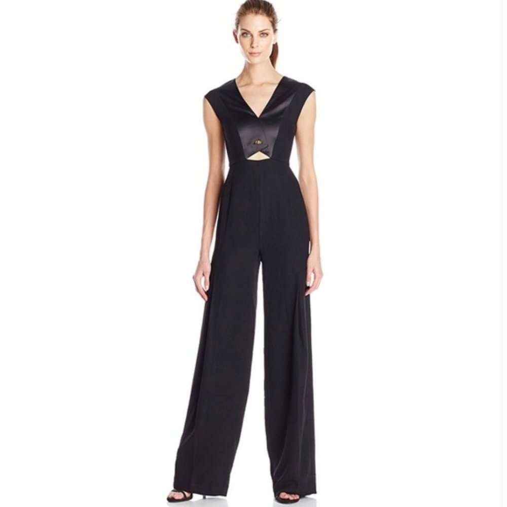 Halston Heritage Cutout Vest Lock Jumpsuit